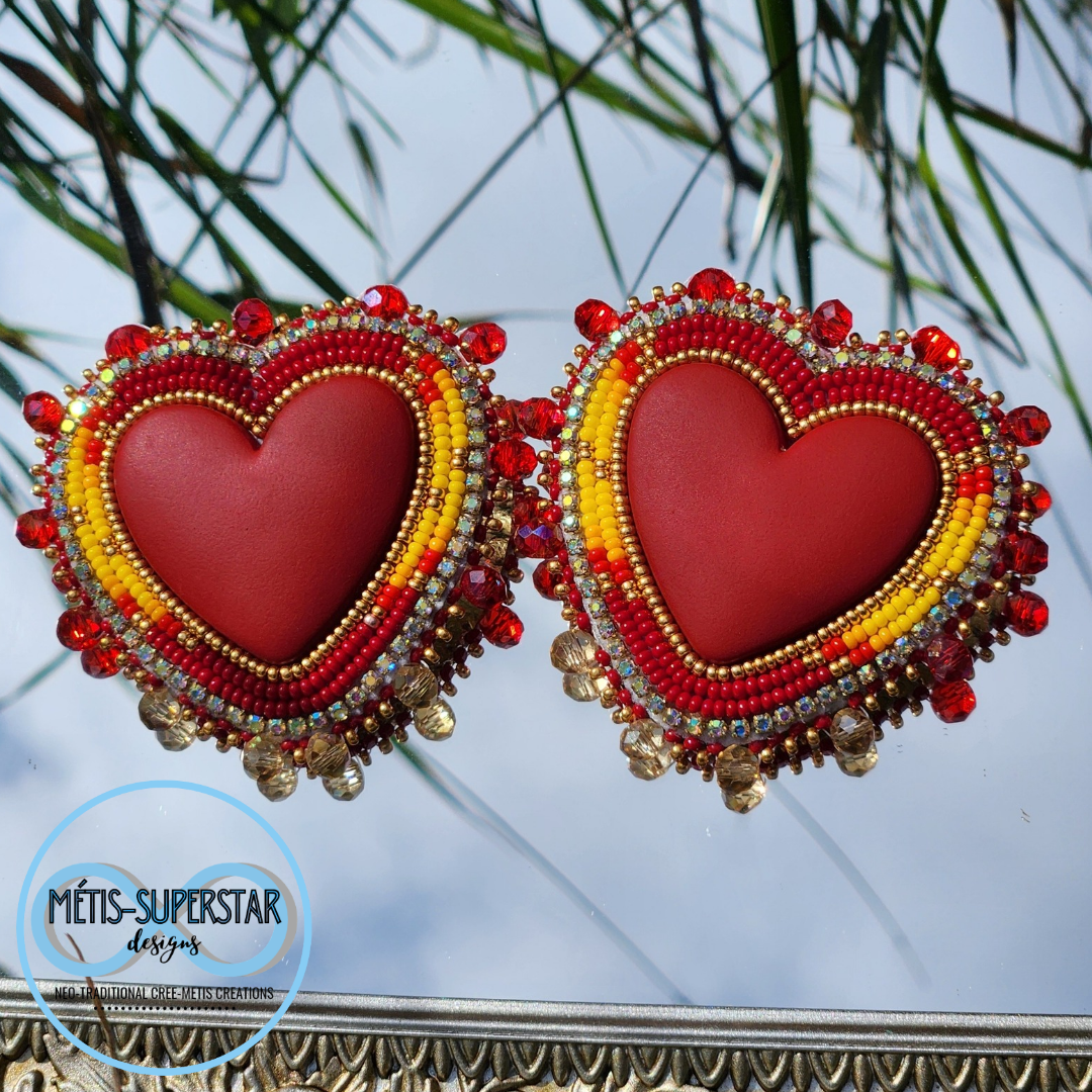 Fire Heart Earrings
