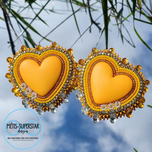 Orange Blossom Heart Earrings
