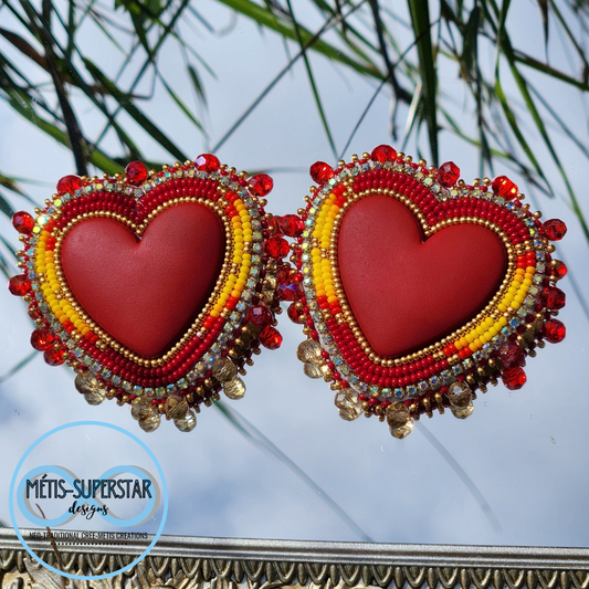 Fire Heart Earrings