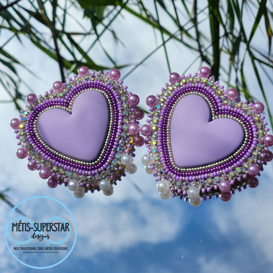 Pretty As A Pearl Purple Heart Earrings