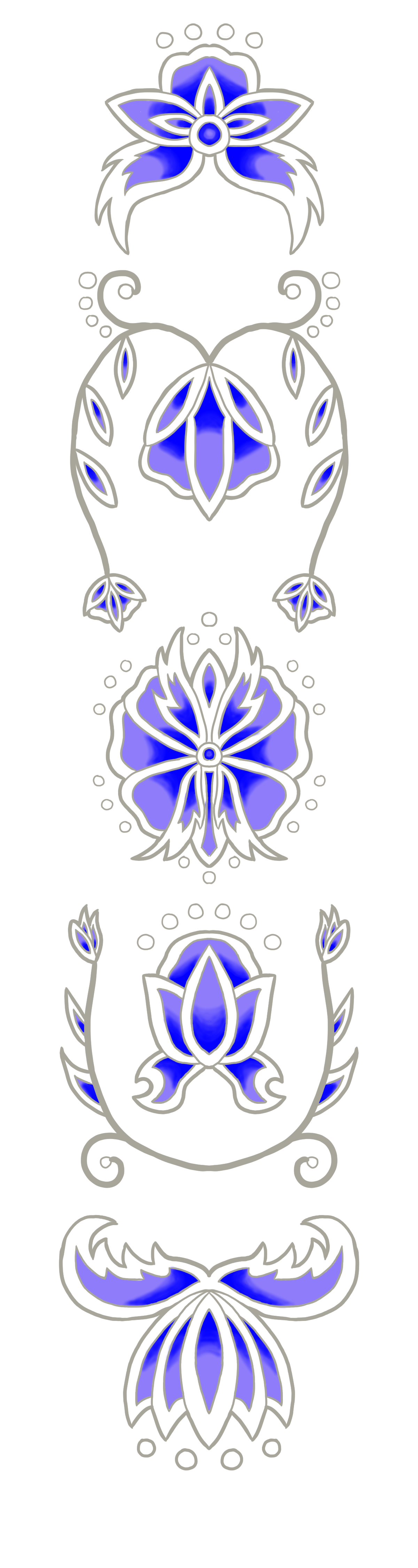 14-Inch Cascading Floral Design Heat Transfer