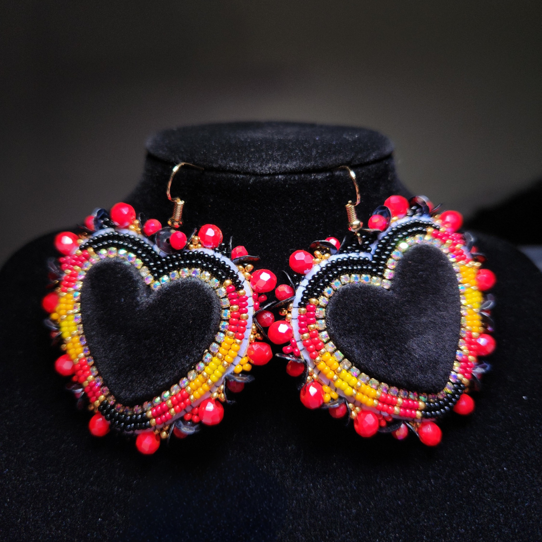 Fire Heart "Velvet Touch" Earrings