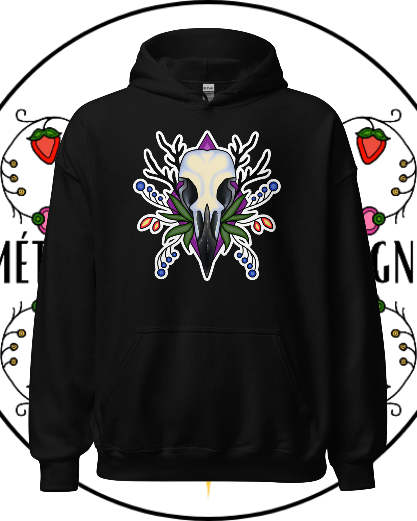 "I Am Eternity" Raven Skull Hoodie