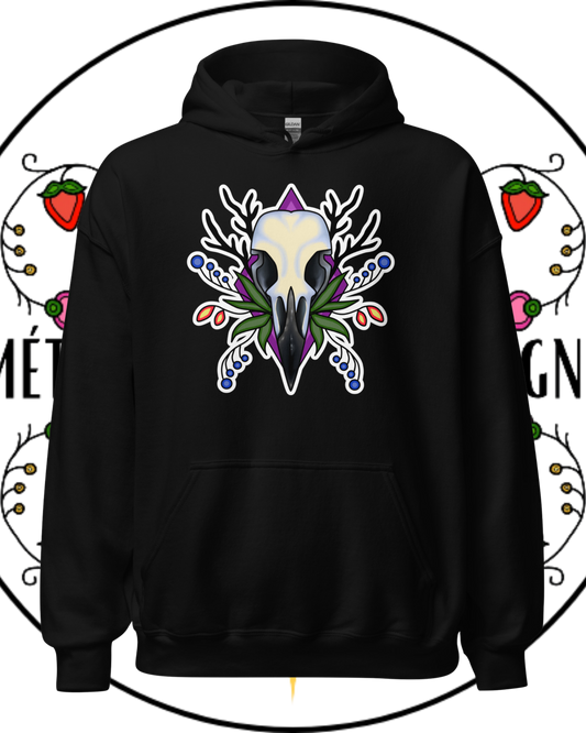 "I Am Eternity" Raven Skull Hoodie