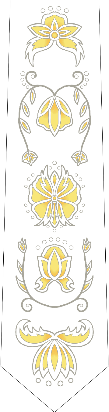 14-Inch Cascading Floral Design Heat Transfer