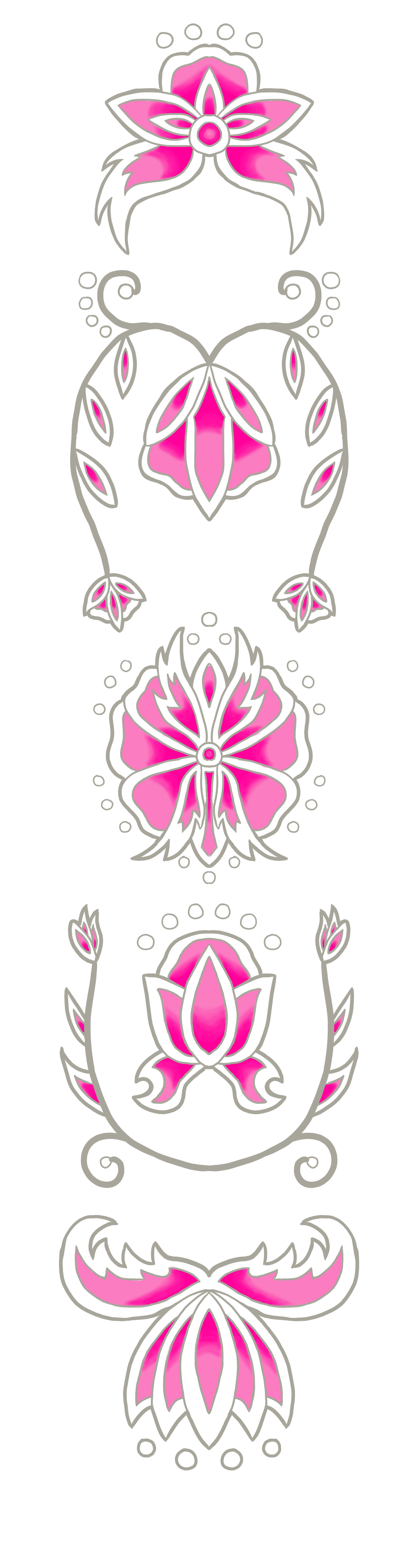 14-Inch Cascading Floral Design Heat Transfer