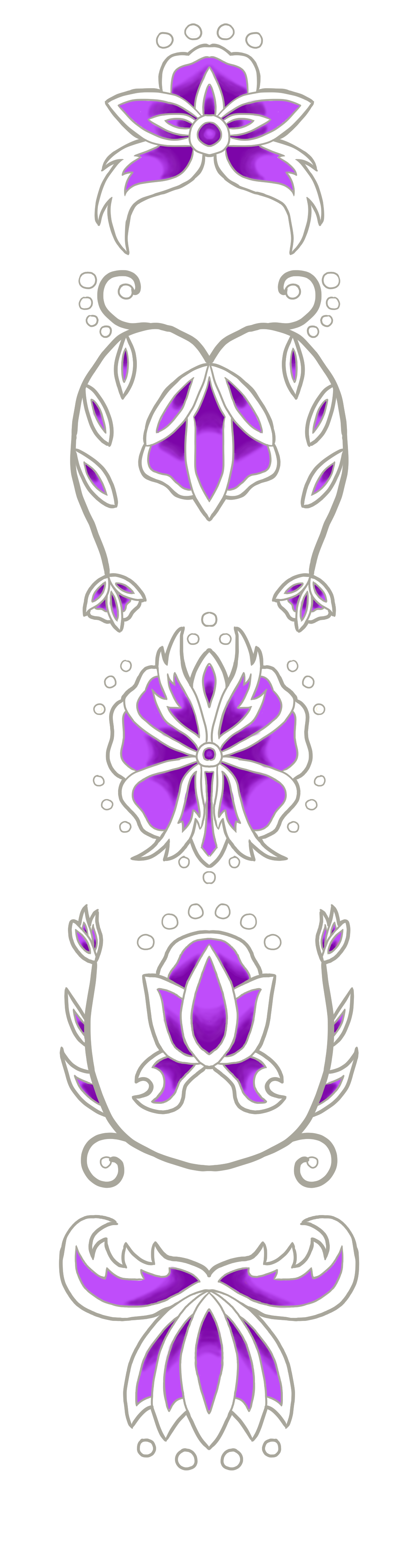 14-Inch Cascading Floral Design Heat Transfer